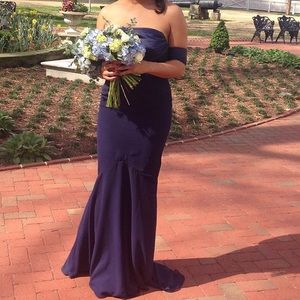 Navy Blue Evening Dress UK Sz 8/ US 2-4